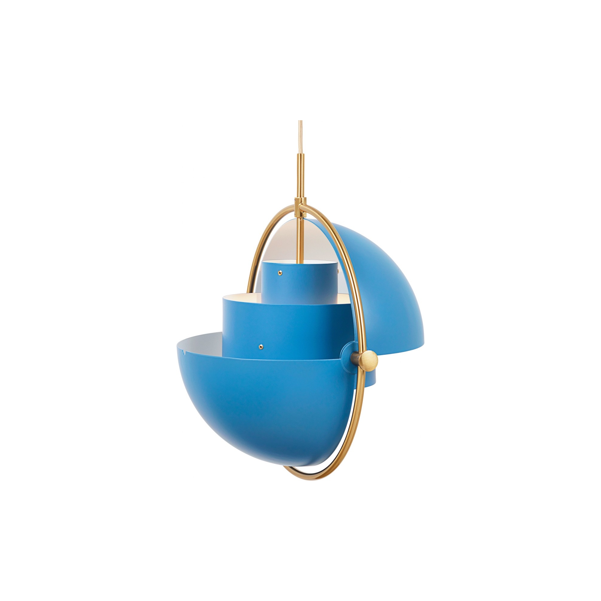 Gubi – Suspension Multi-Lite Ø36 cm, laiton et bleu nordic mat