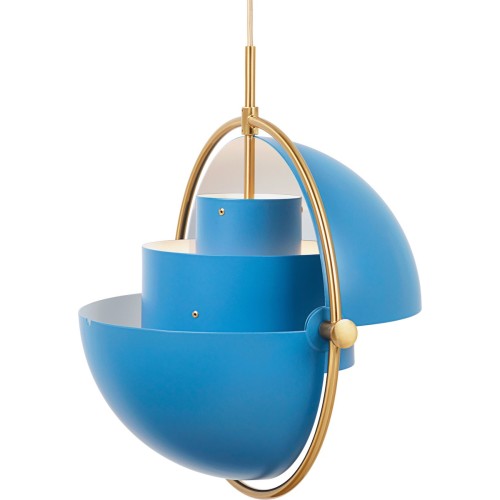 Gubi – Multi-Lite Ø36 cm pendant, brass and nordic blue matt