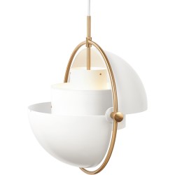 Gubi – Multi-Lite Ø36 cm pendant, brass and white semi matt