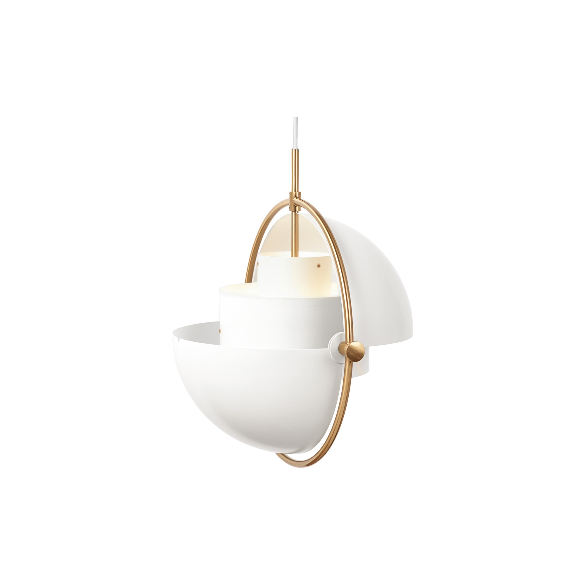 Gubi – Multi-Lite Ø36 cm pendant, brass and white semi matt