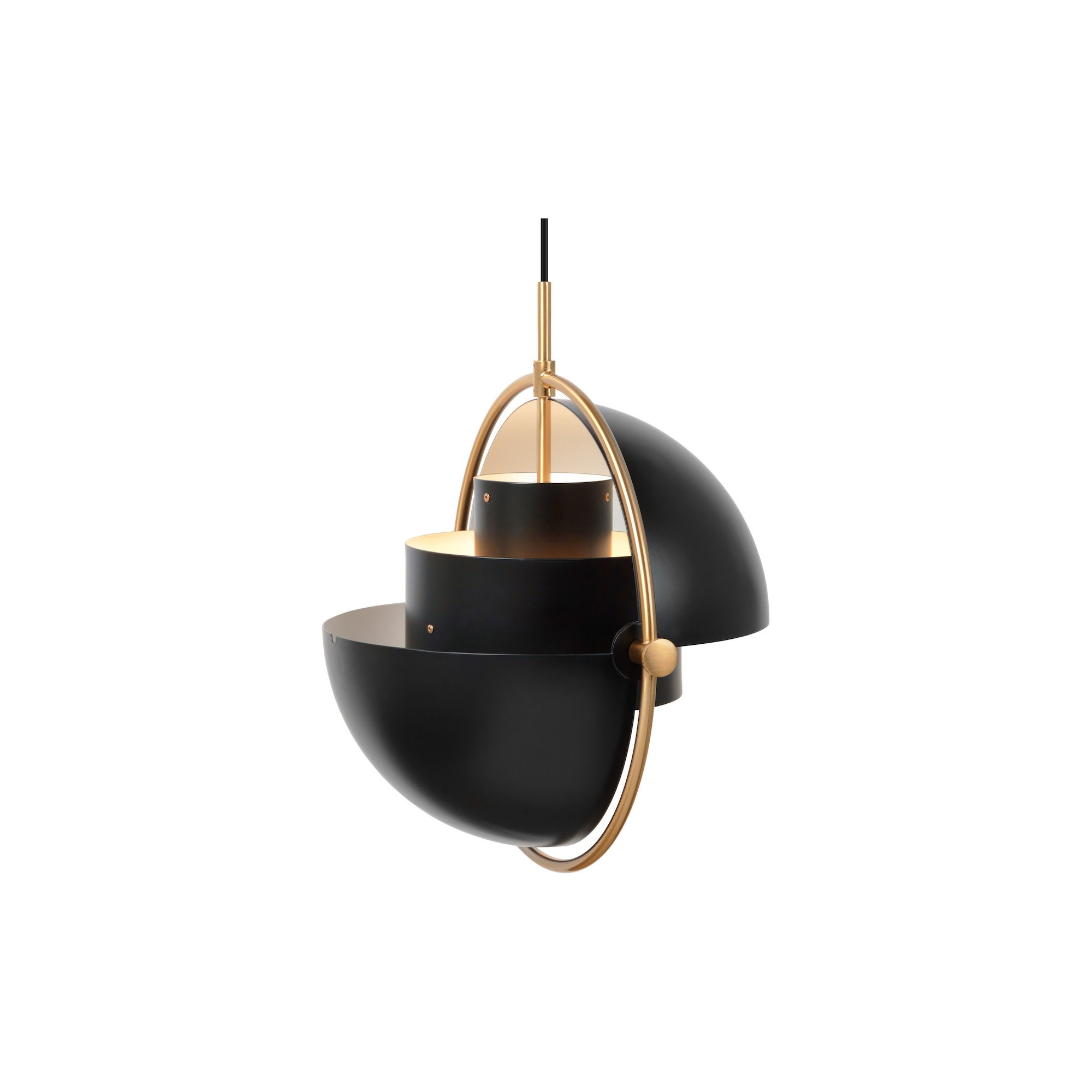 Gubi – Multi-Lite Ø36 cm pendant, brass and soft black semi matt