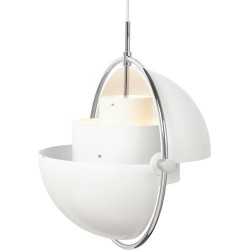 Gubi – Multi-Lite Ø36 cm pendant, chrome and white semi matt