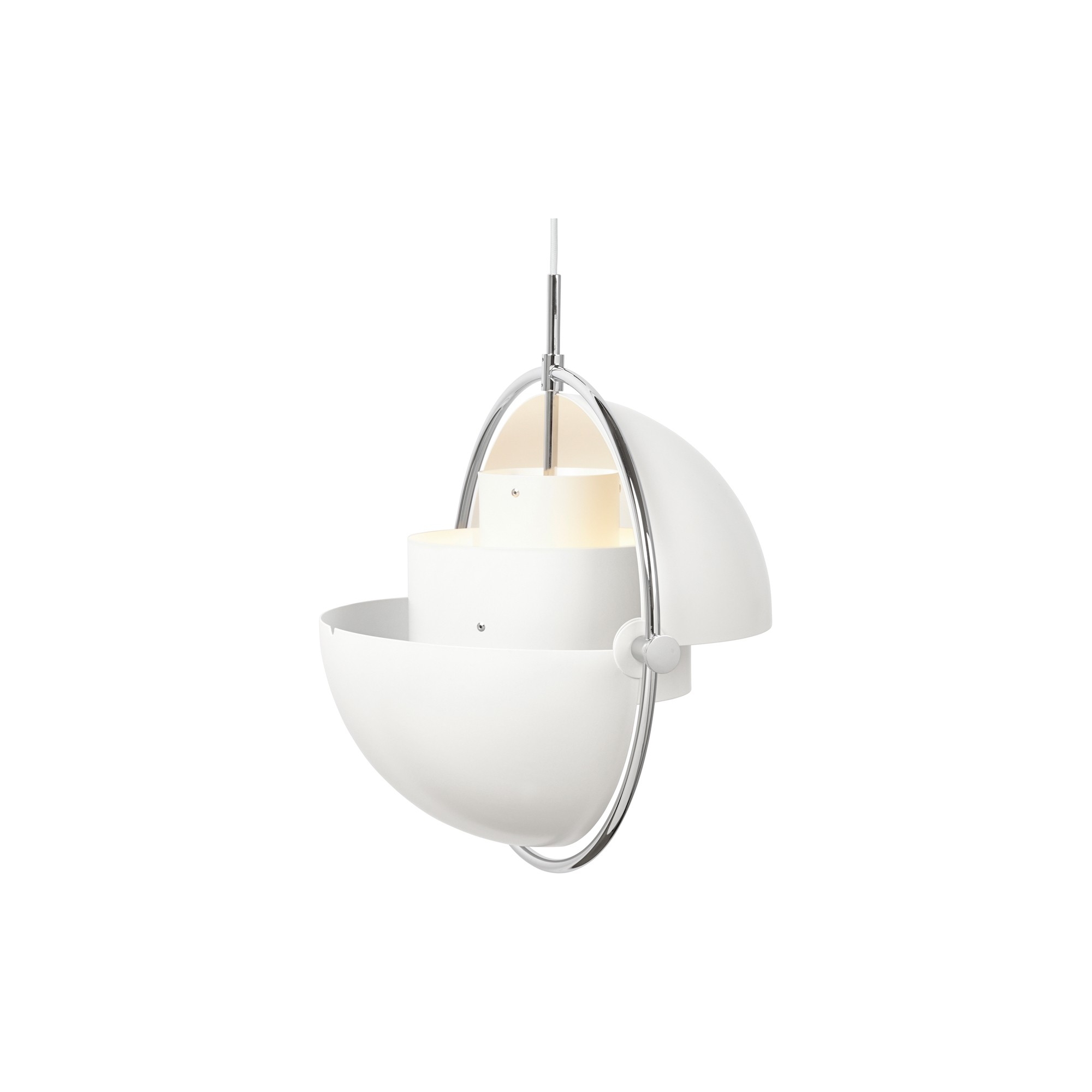 Gubi – Multi-Lite Ø36 cm pendant, chrome and white semi matt