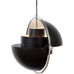 Gubi – Multi-Lite Small Ø25,5 cm pendant, chrome and black semi matt