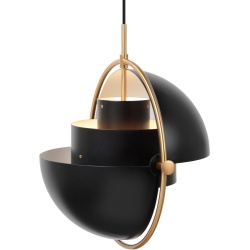 Gubi – Multi-Lite Small Ø25,5 cm pendant, brass and soft black semi matt