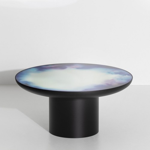 table basse Francis - noire aquarelle bleu-violet - large - Petite Friture