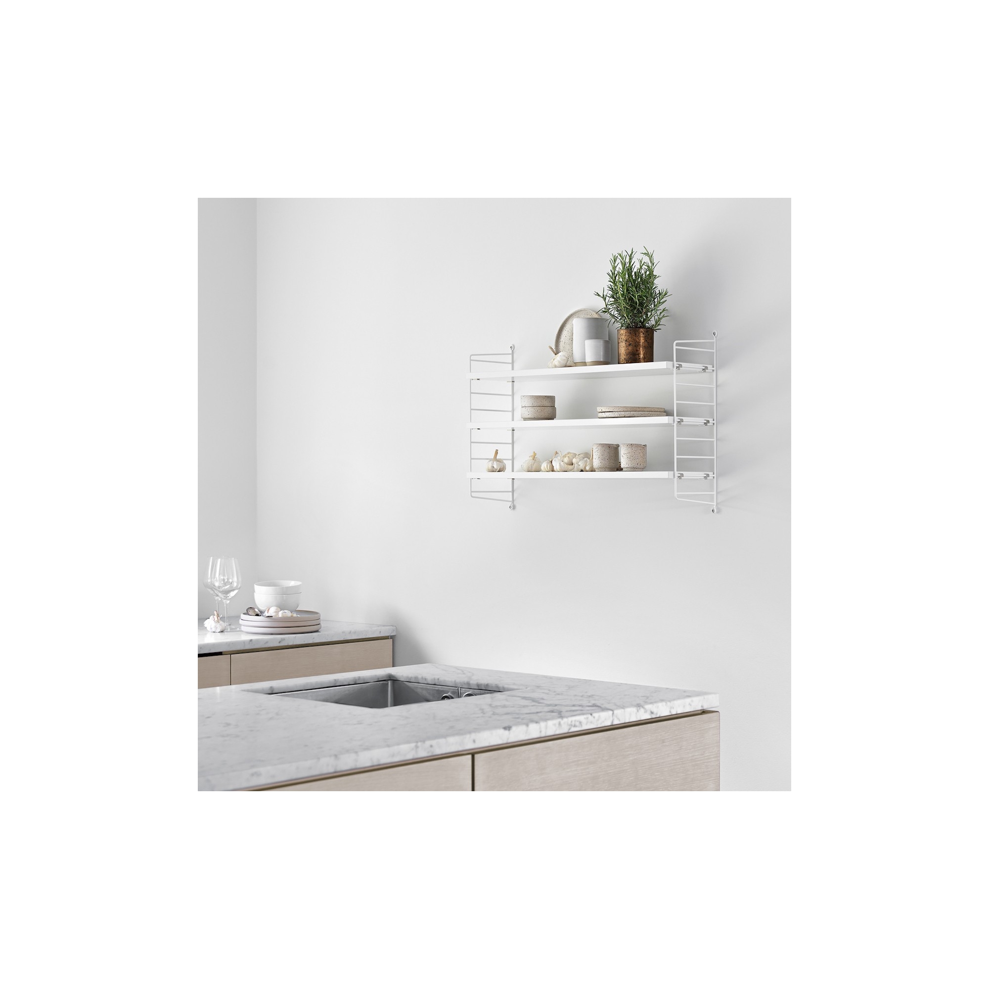 3 shelves - white / white - String