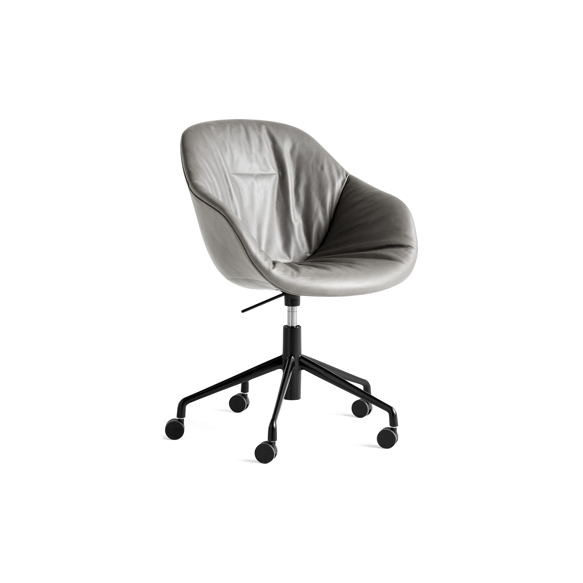 Soft - Grey 854 Silk leather - black swivel base - AAC153 Soft - HAY