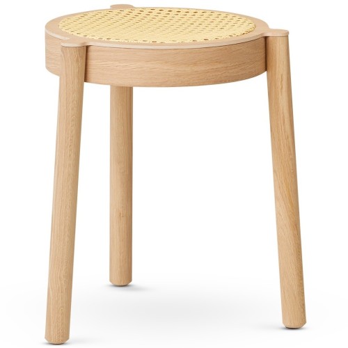 assise cannée / chêne clair - tabouret Pal - Northern