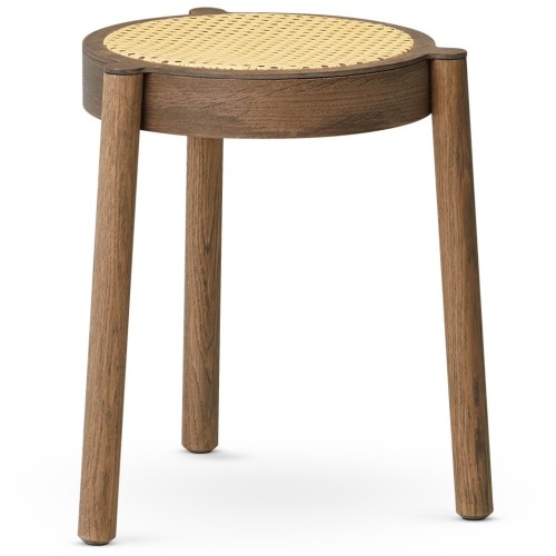 assise cannée / chêne fumé - tabouret Pal - Northern