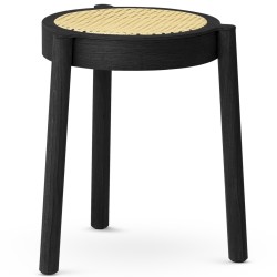 assise cannée / chêne peint en noir - tabouret Pal - Northern