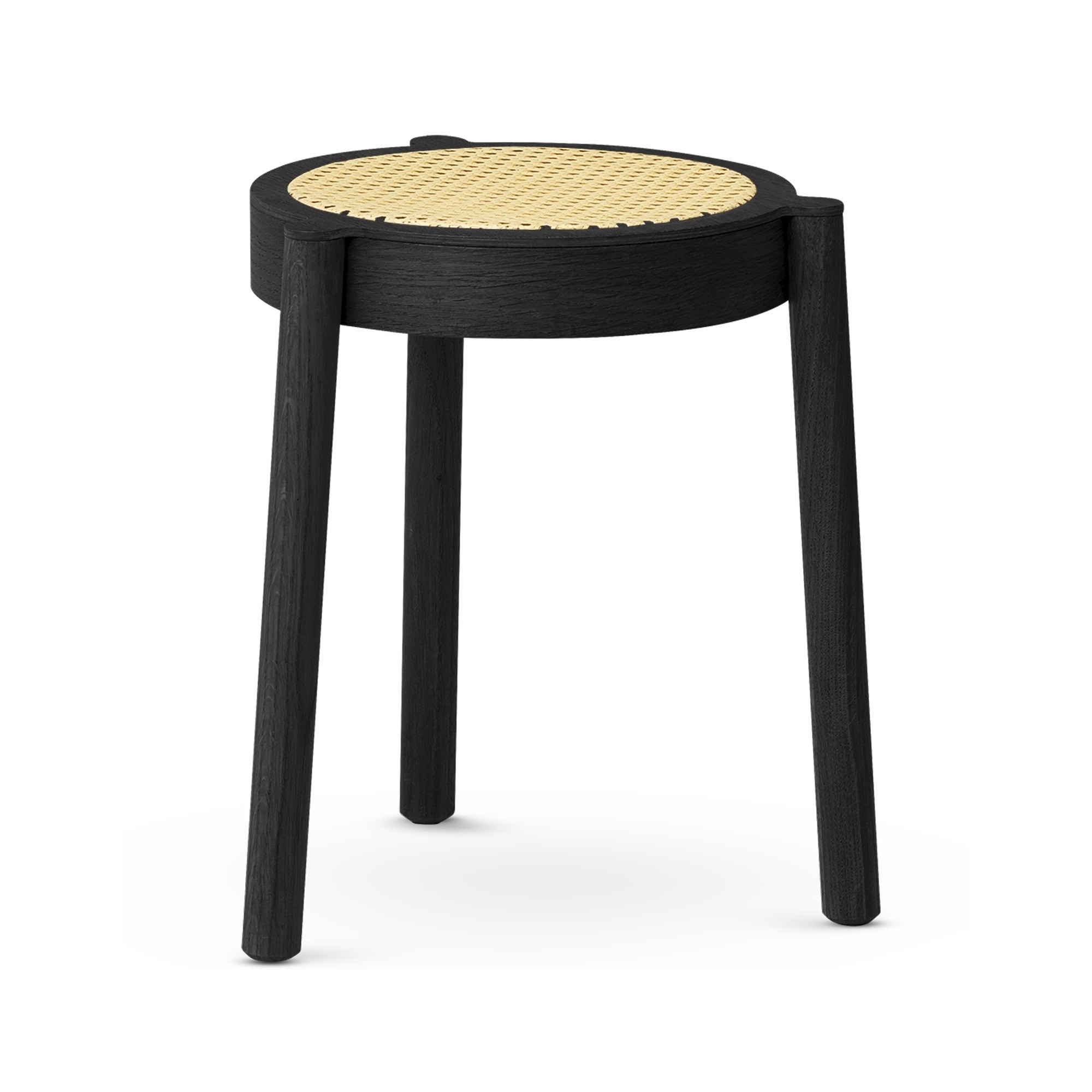 cane mesh seat / black painted oak - Pal stool - Northern