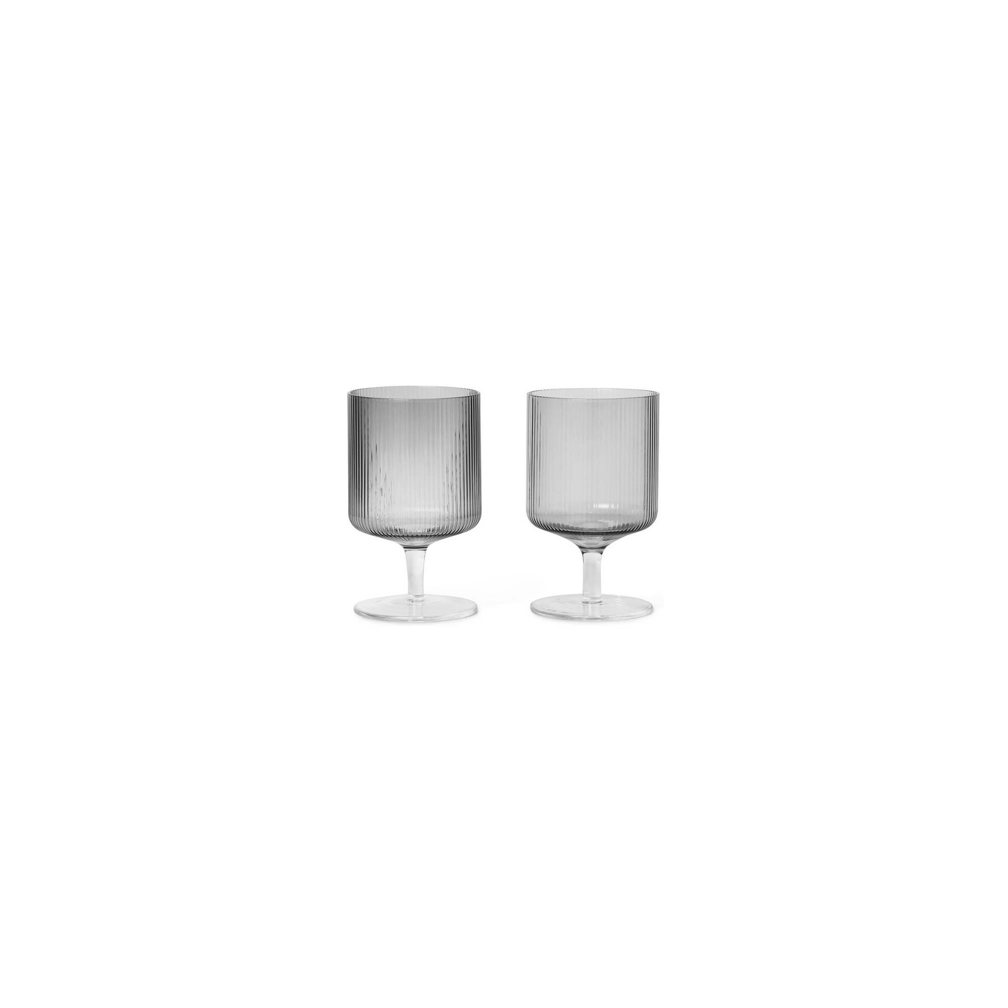 2 x verres à vin gris fumé Ripple