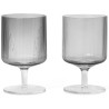 2 x verres à vin gris fumé Ripple