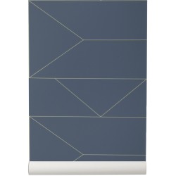 dark blue - Lines Wallpaper - Ferm Living