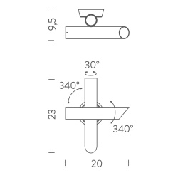 Tubes 2 wall lamp - black - Nemo lighting