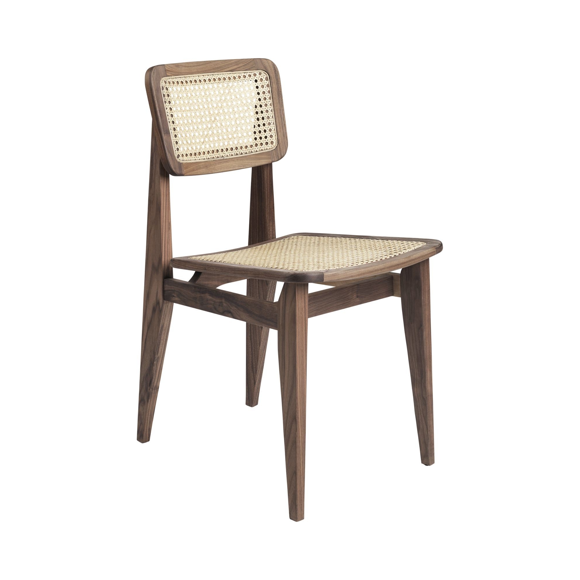 american walnut - french cane seat & backrest - C-chair - Gubi