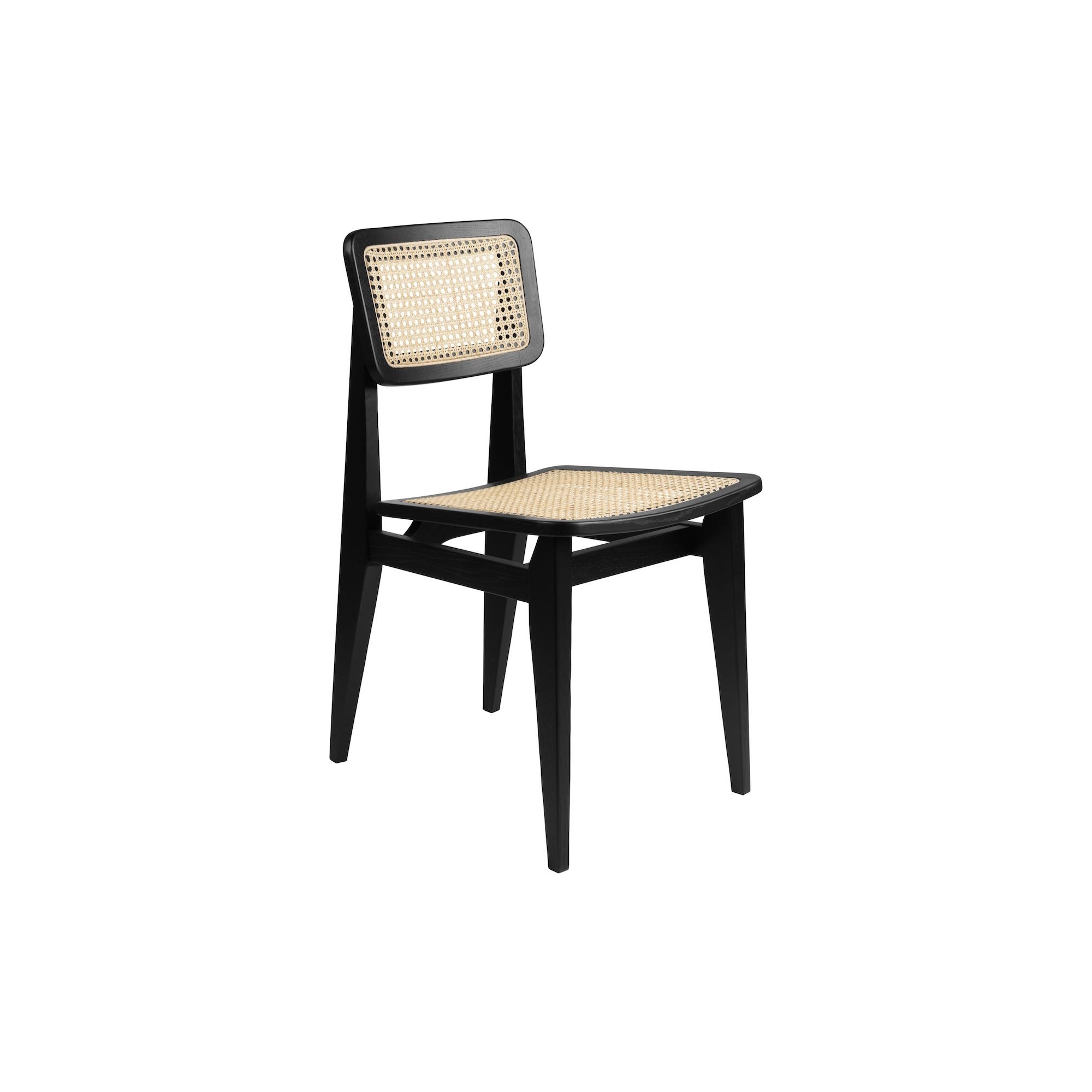 black stained oak - french cane seat & backrest - C-chair - Gubi