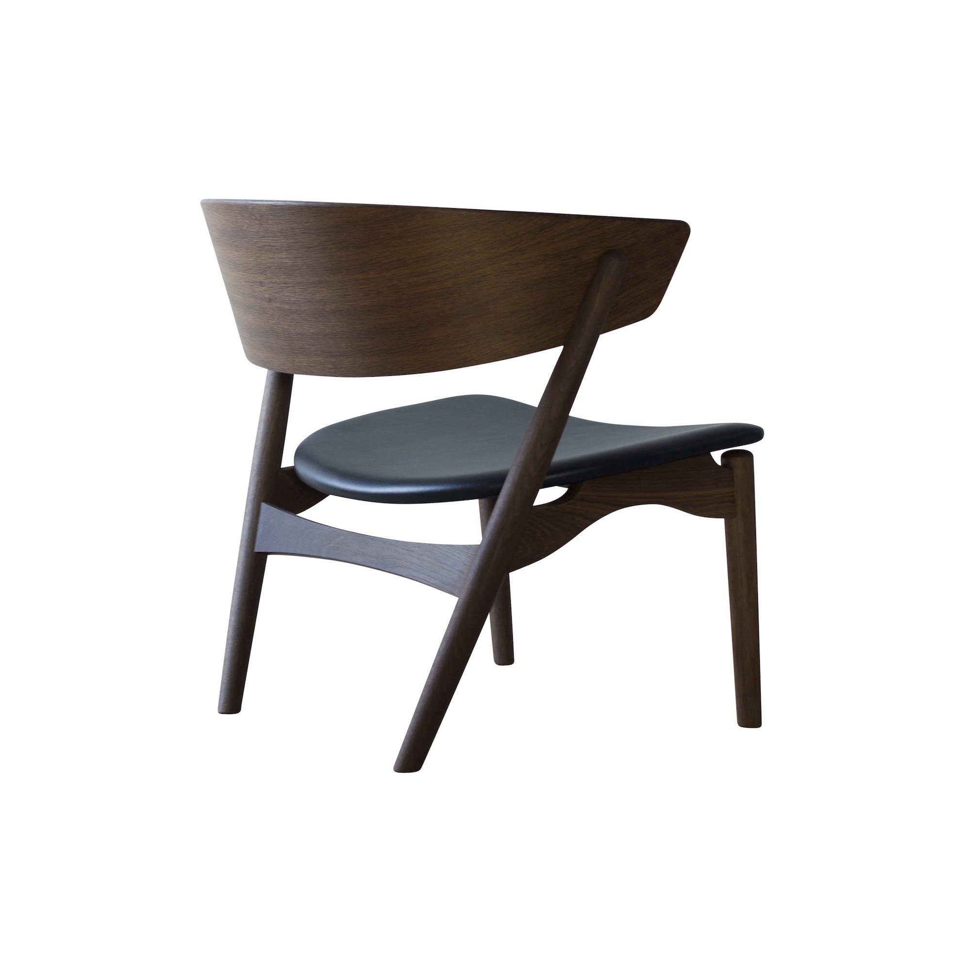 black Victory Sørensen leather + smoked oak - Sibast 7 lounge chair