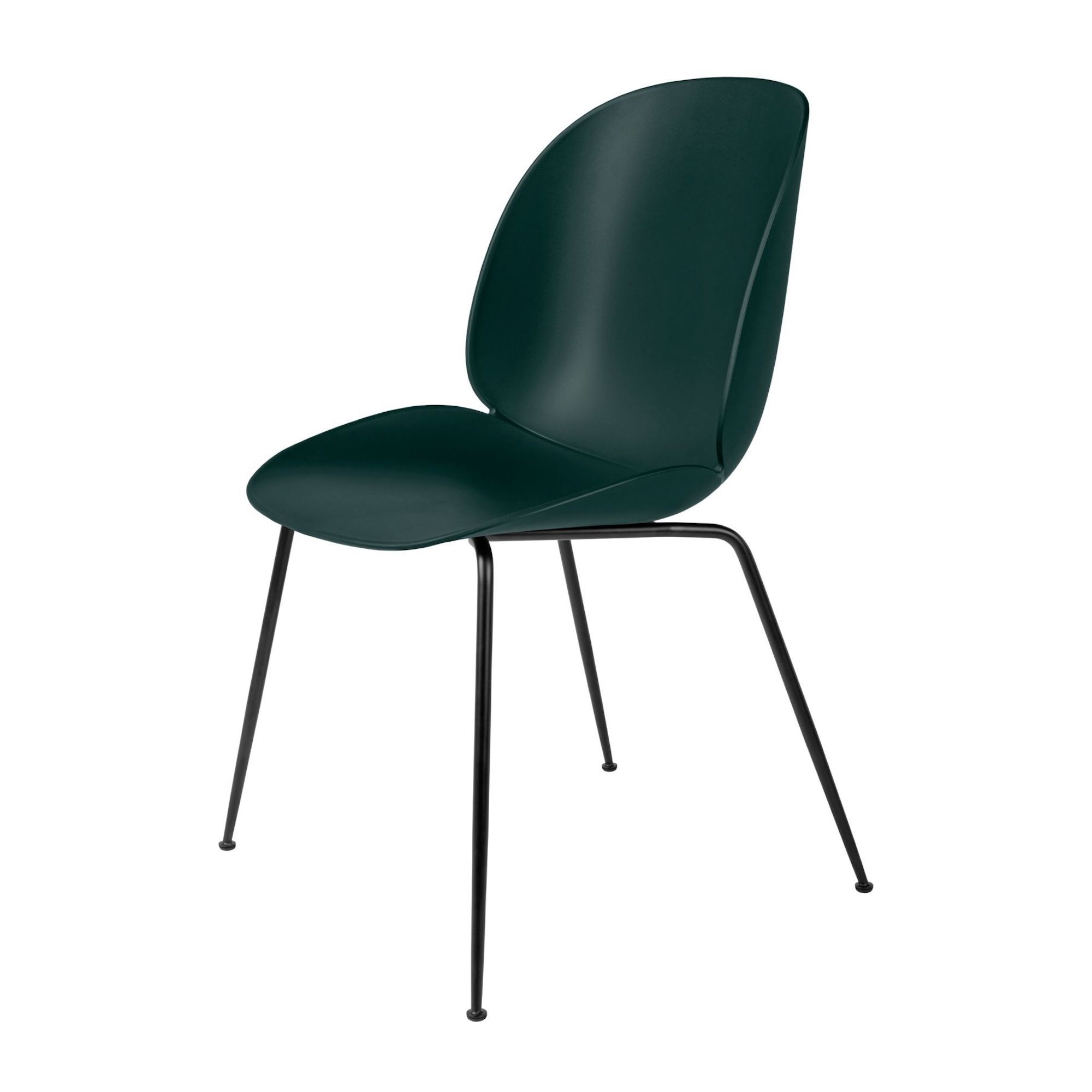 dark green shell - matt black base - Beetle chair plastic - Gubi