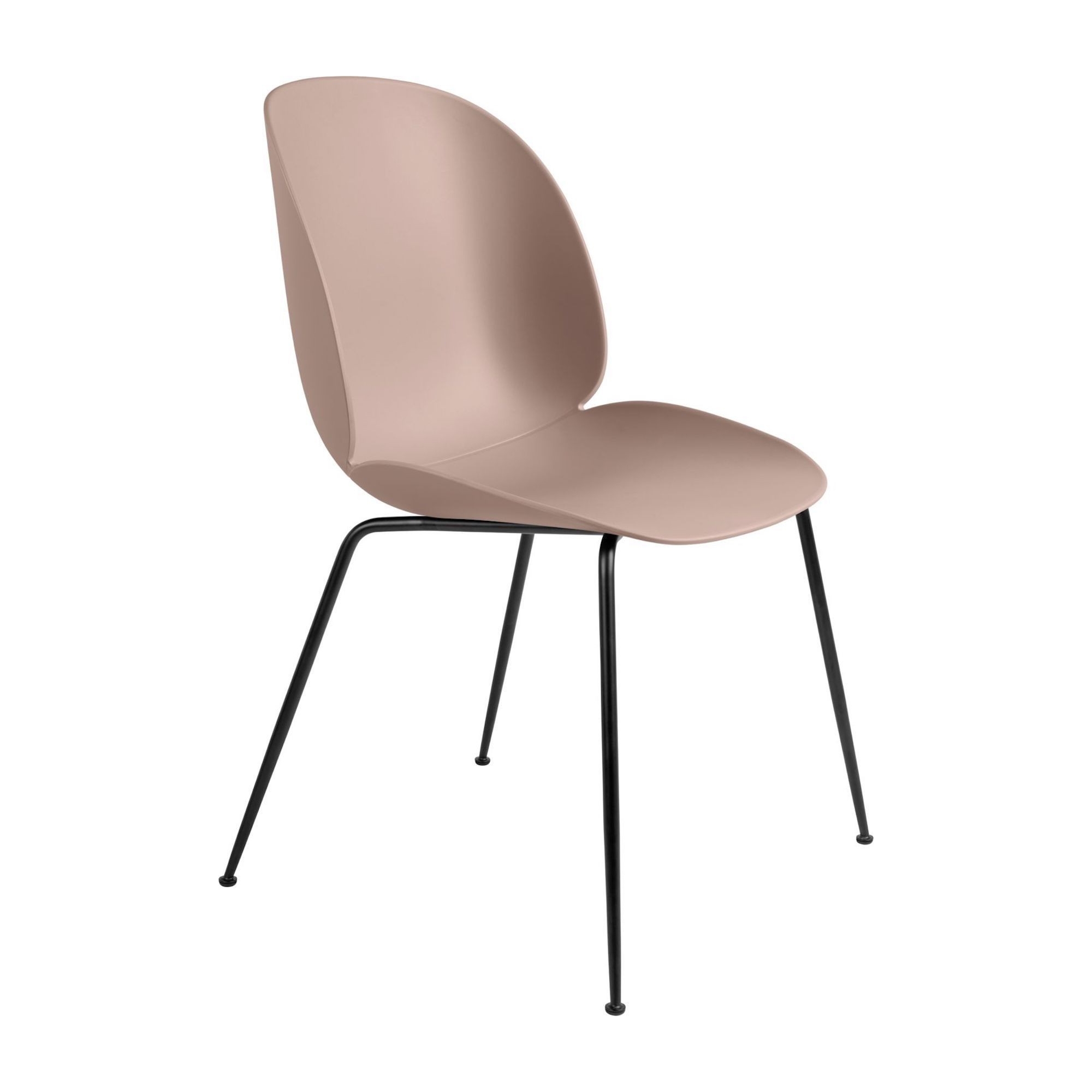 sweet pink shell - matte black base - Beetle chair plastic - Gubi