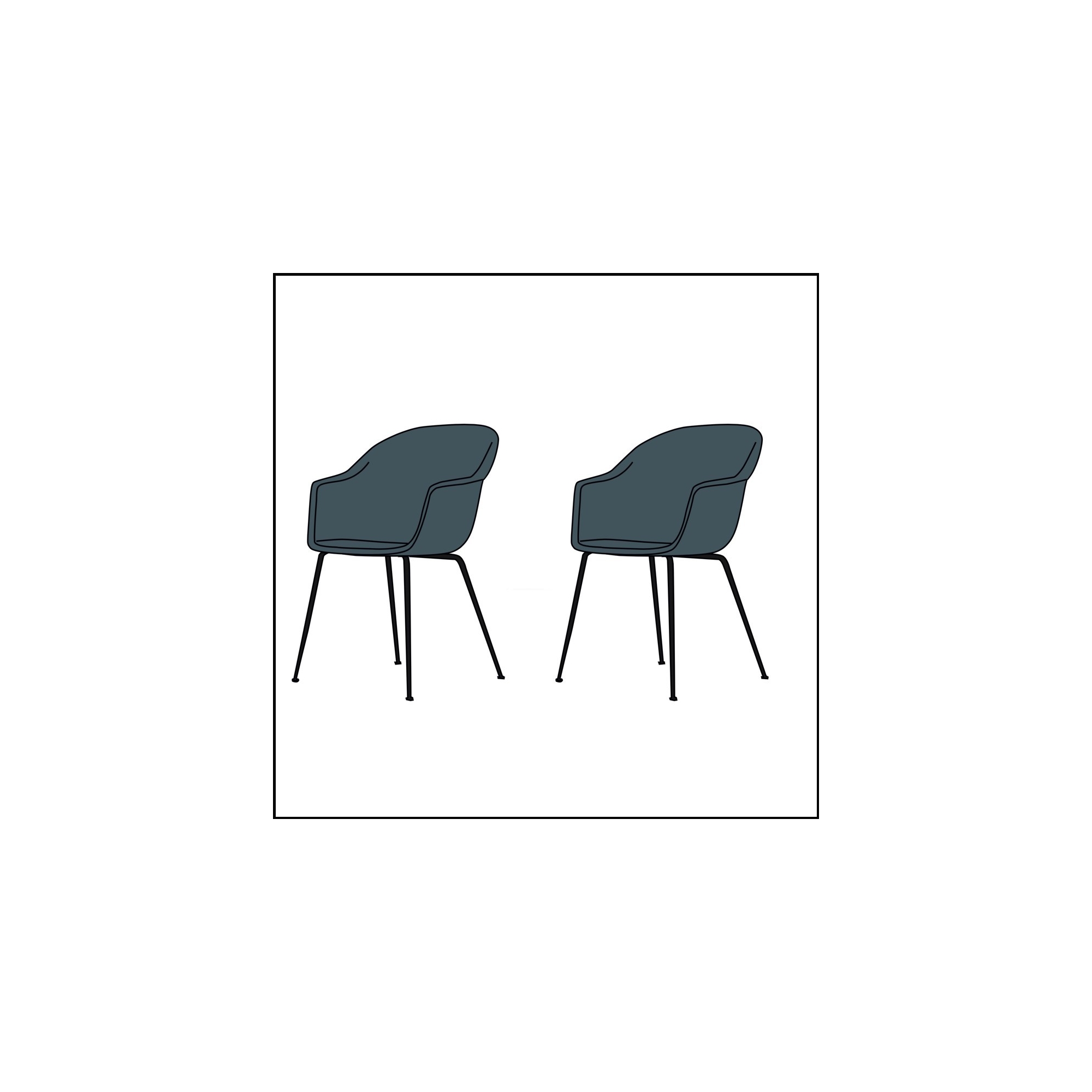 lot de 2 chaises Bat plastique - patins plastique - Gubi