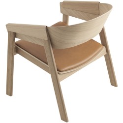 oak, seat cognac leather - Cover Lounge Chair - Muuto