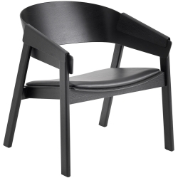 black, black leather seat - Cover Lounge Chair - Muuto