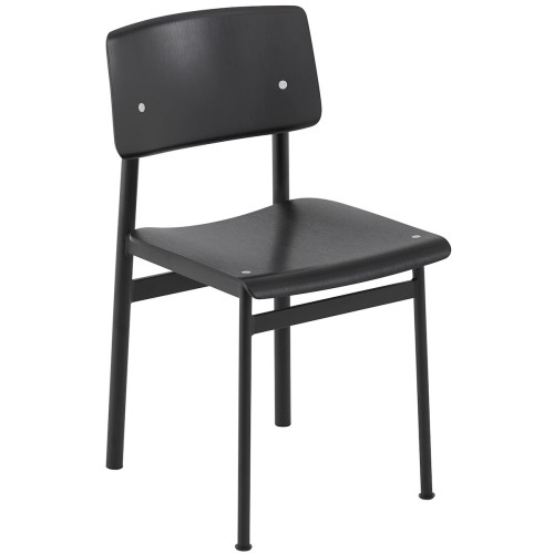 black / black - Loft chair without armrest - Muuto