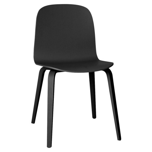 black - wooden base Visu chair - Muuto