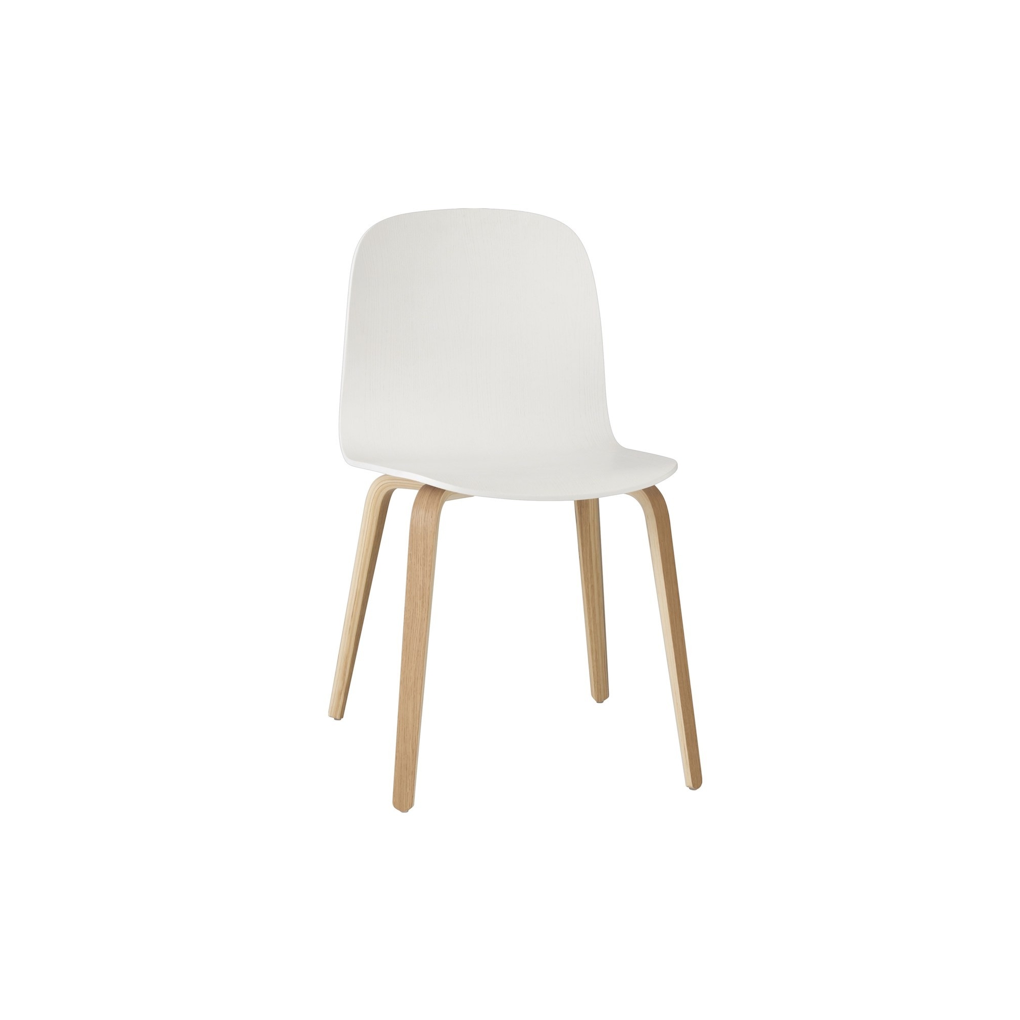 blanc/chêne - chaise Visu pieds bois - Muuto