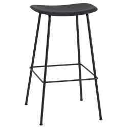 noir / noir - tabouret bar Fiber - pieds tube sans dossier - Muuto