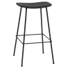 black / black - Fiber bar stool - tube base without backrest - Muuto