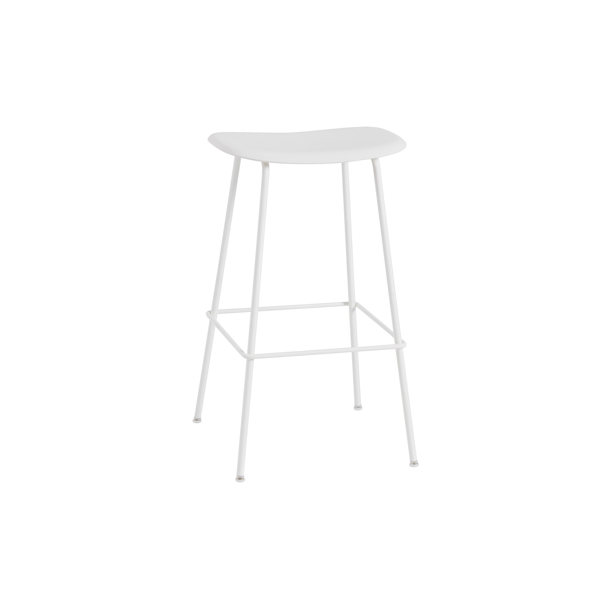 blanc / blanc - Fiber bar stool - tube base without backrest - Muuto