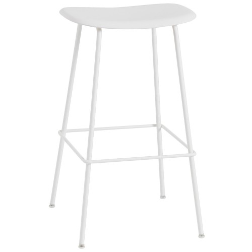 blanc / blanc - Fiber bar stool - tube base without backrest - Muuto