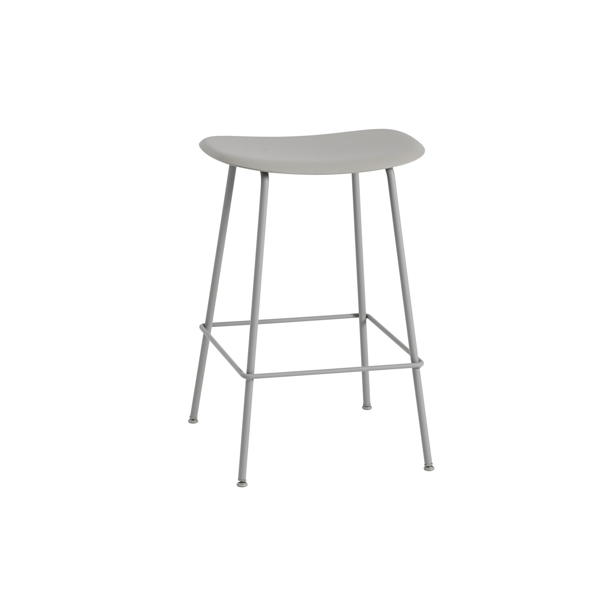 H75cm - grey / grey - Fiber bar stool - tube base without backrest - Muuto