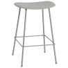 H75cm - grey / grey - Fiber bar stool - tube base without backrest - Muuto