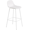 blanc naturel / blanc - tabouret bar Fiber - pieds tube avec dossier - Muuto