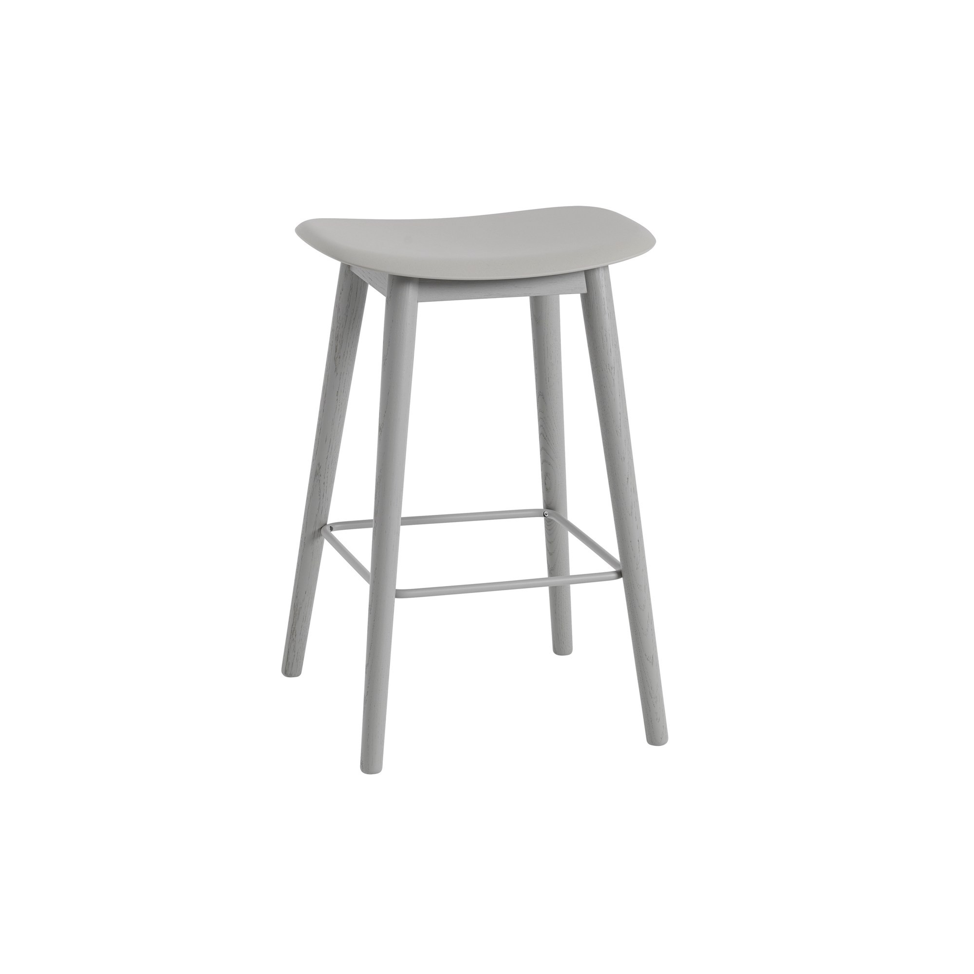 grey / grey - Fiber bar wooden base, without backrest - Muuto