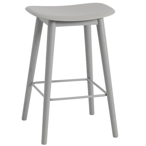 grey / grey - Fiber bar wooden base, without backrest - Muuto