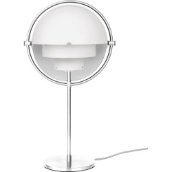 Gubi – Lampe de table Multi-Lite, blanc semi mat et chrome