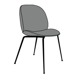 chrome base - Beetle Chair fully upholstered - Gubi