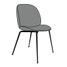 semi matt brass base - Beetle Chair fully upholstered - Gubi