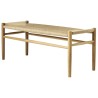 matt lacquered oak + natural paper cord - J163 table bench - FDB Møbler