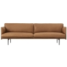 Canapé Outline 3 places – cuir Refine cognac + pieds noirs - Muuto