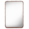 SOLD OUT - 70x48cm - tan leather - Adnet rectangular mirror - Gubi