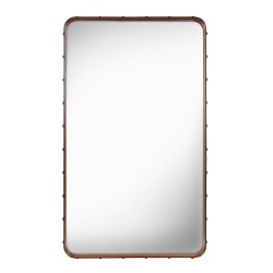 115x65cm - Cuir Marron Clair - miroir rectangulaire Adnet - Gubi