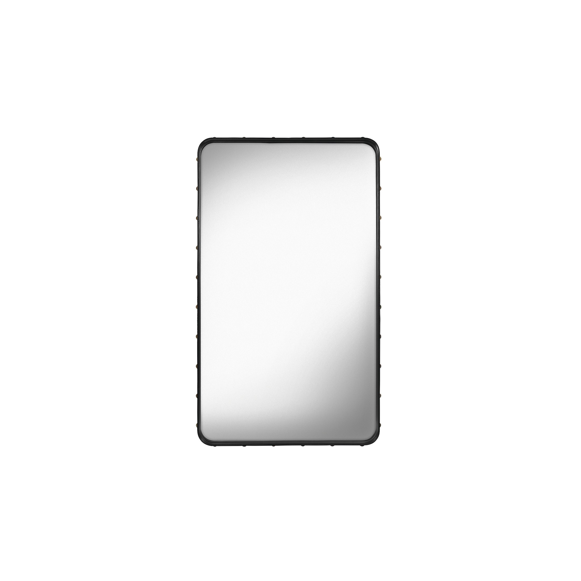 115x65cm - black leather - Adnet rectangular mirror - Gubi