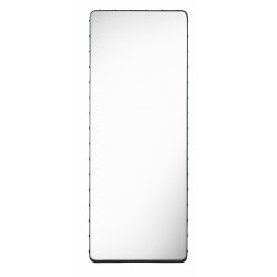 180x70cm - black leather - Adnet rectangular mirror - Gubi