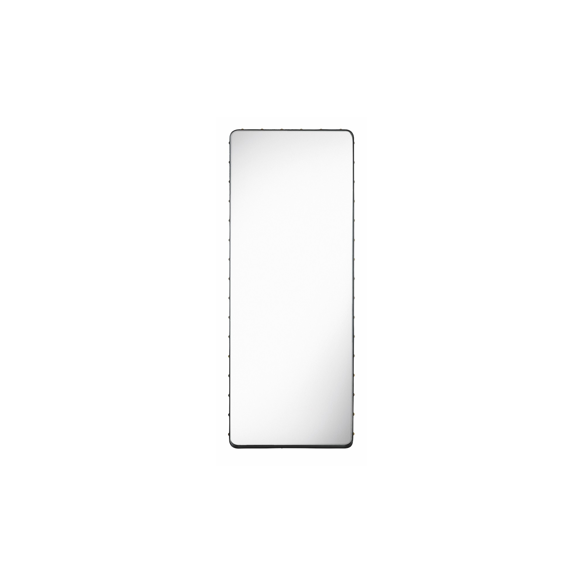 180x70cm - black leather - Adnet rectangular mirror - Gubi